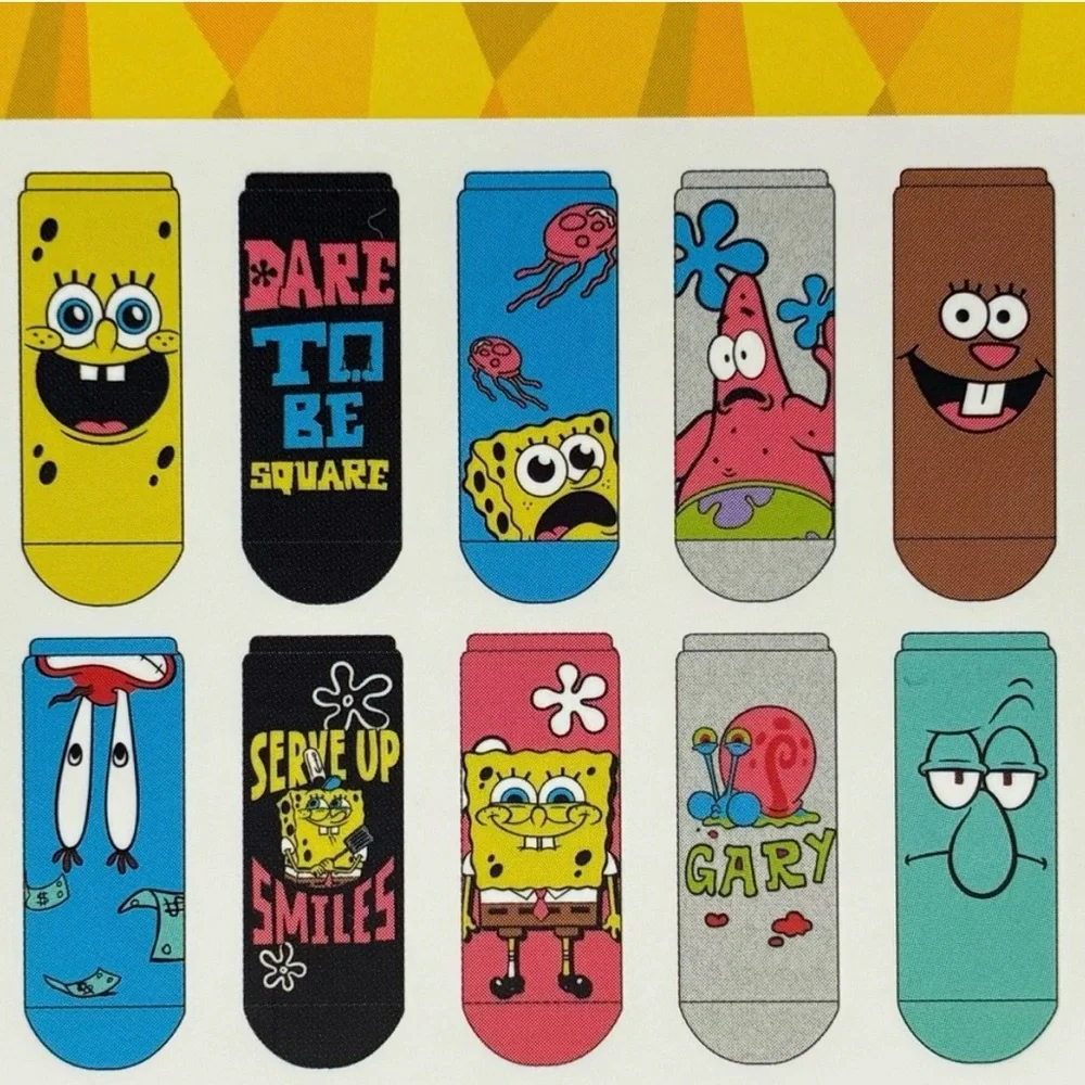 10 pack Nickelodeon SpongeBob SquarePants low cut Socks. New with tags.